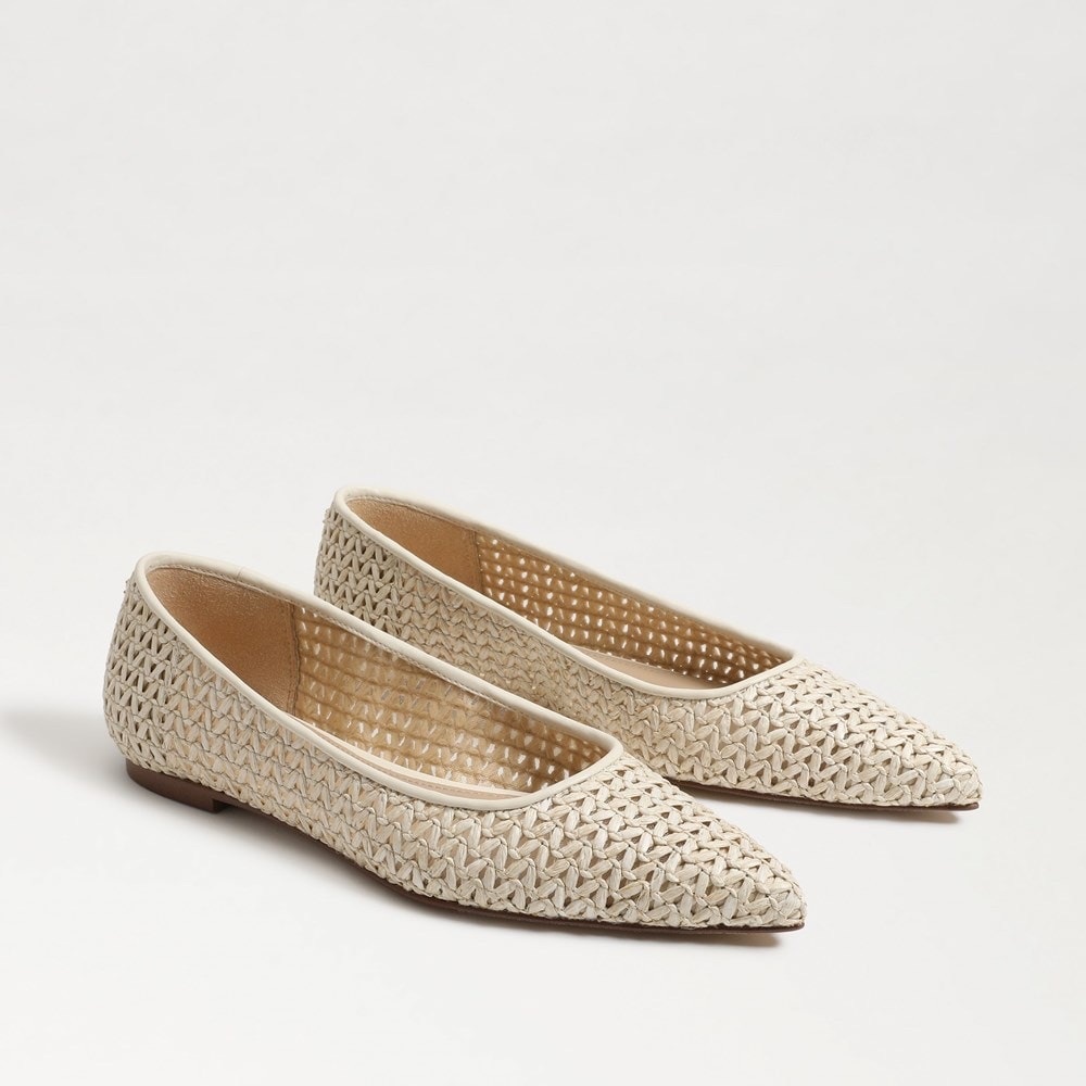 New Sam Edelman Wanda Pointed Toe Flat in Ivory Size 6.5 - Picture 2 of 11